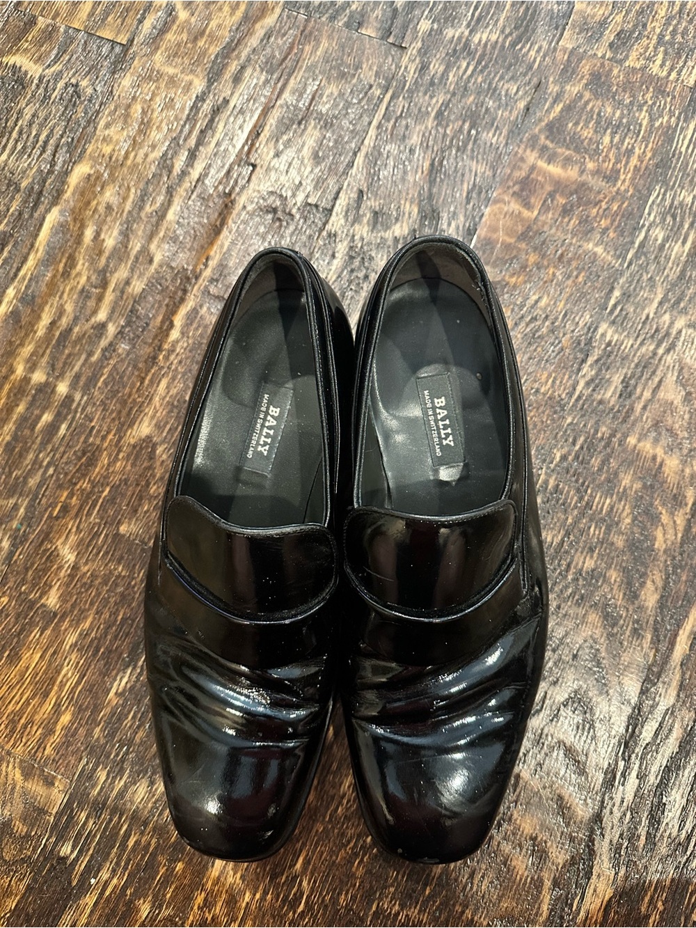 Bally Black Patent Leather Slip-On Loafers